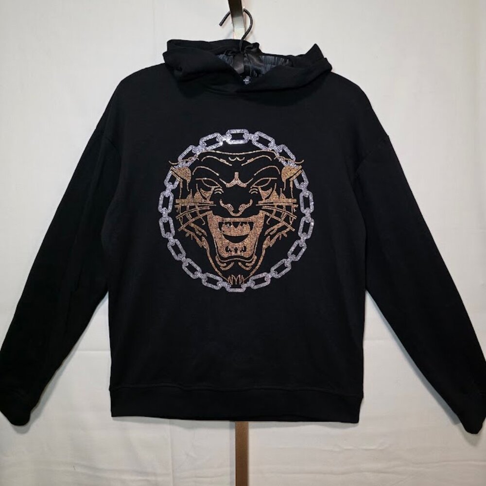 NWOT Heads or Tails Rhinestone Tiger Hoodie Men's M